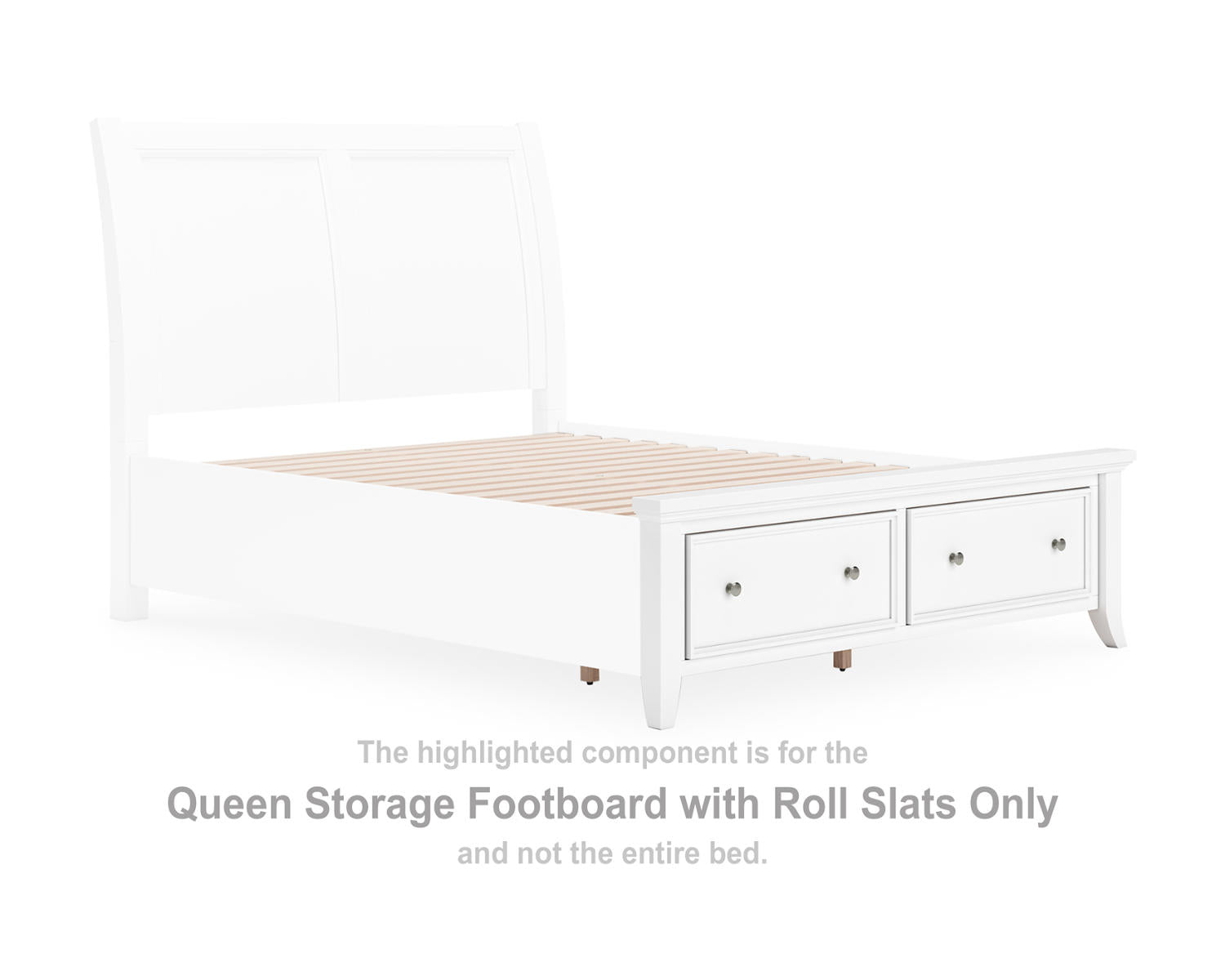 Trulani Queen Storage Footboard with Roll Slats