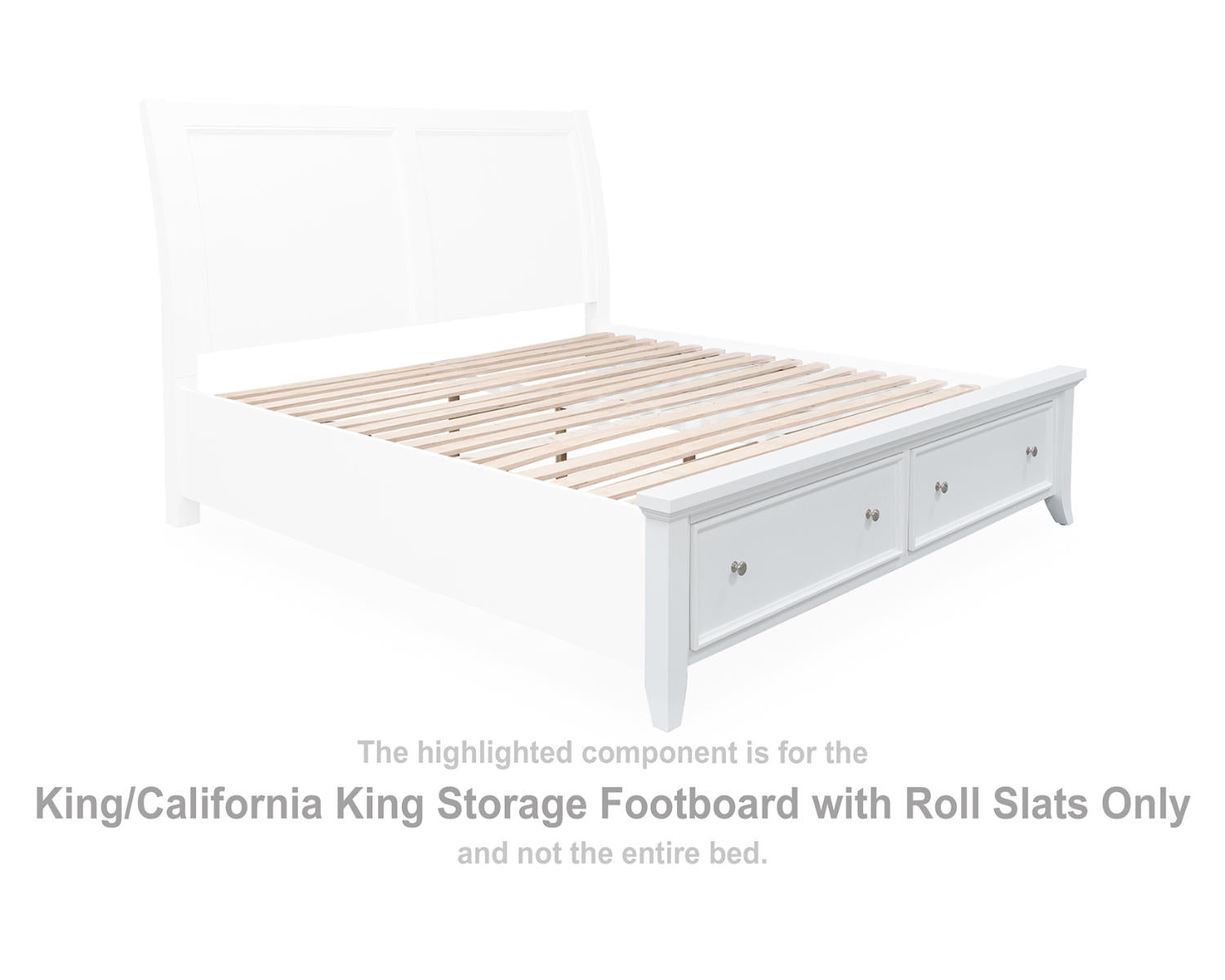 Trulani King/California King Storage Footboard with Roll Slats