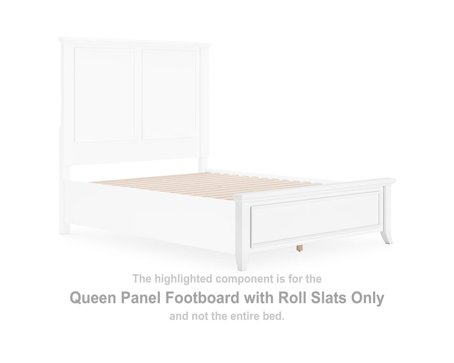 Trulani Queen Panel Footboard with Roll Slats