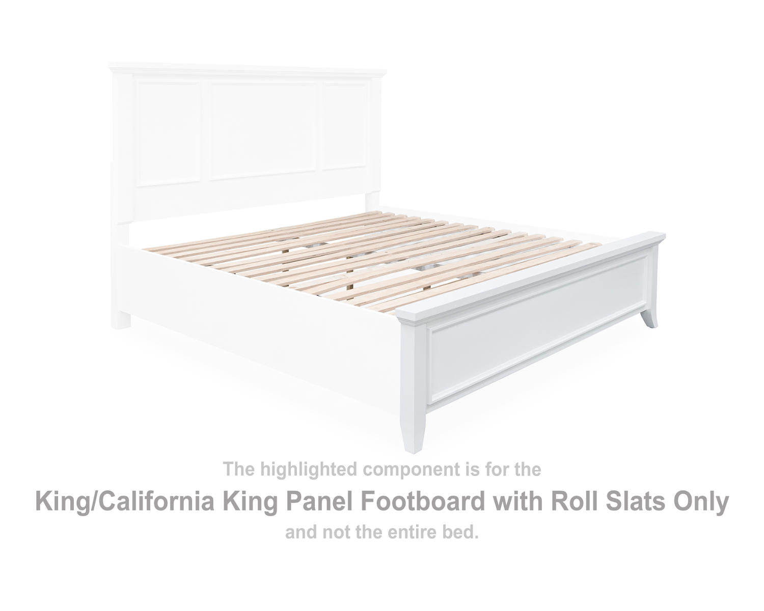 Trulani King/California King Panel Footboard with Roll Slats