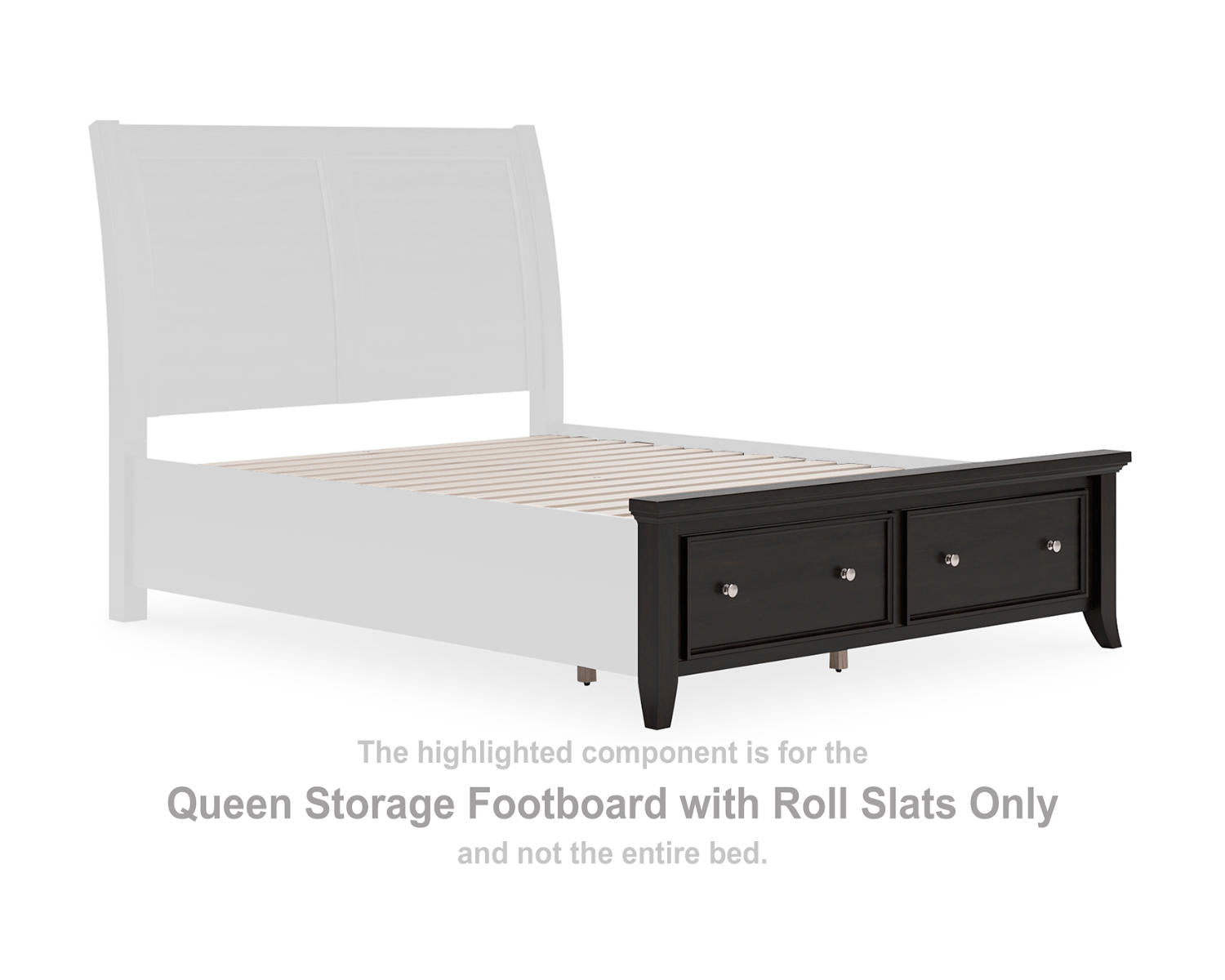 Bambori Queen Storage Footboard with Roll Slats