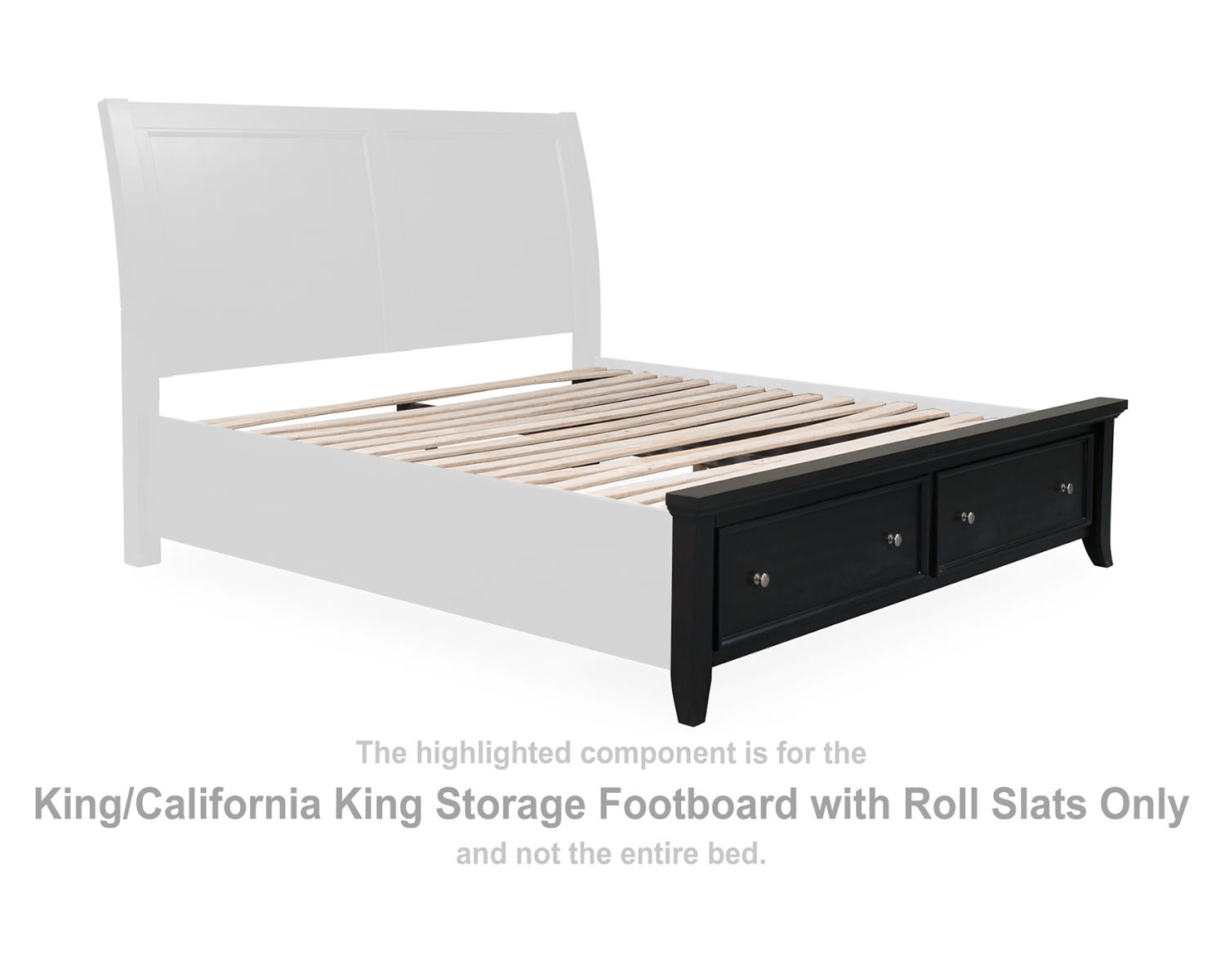 Bambori King/California King Storage Footboard with Roll Slats