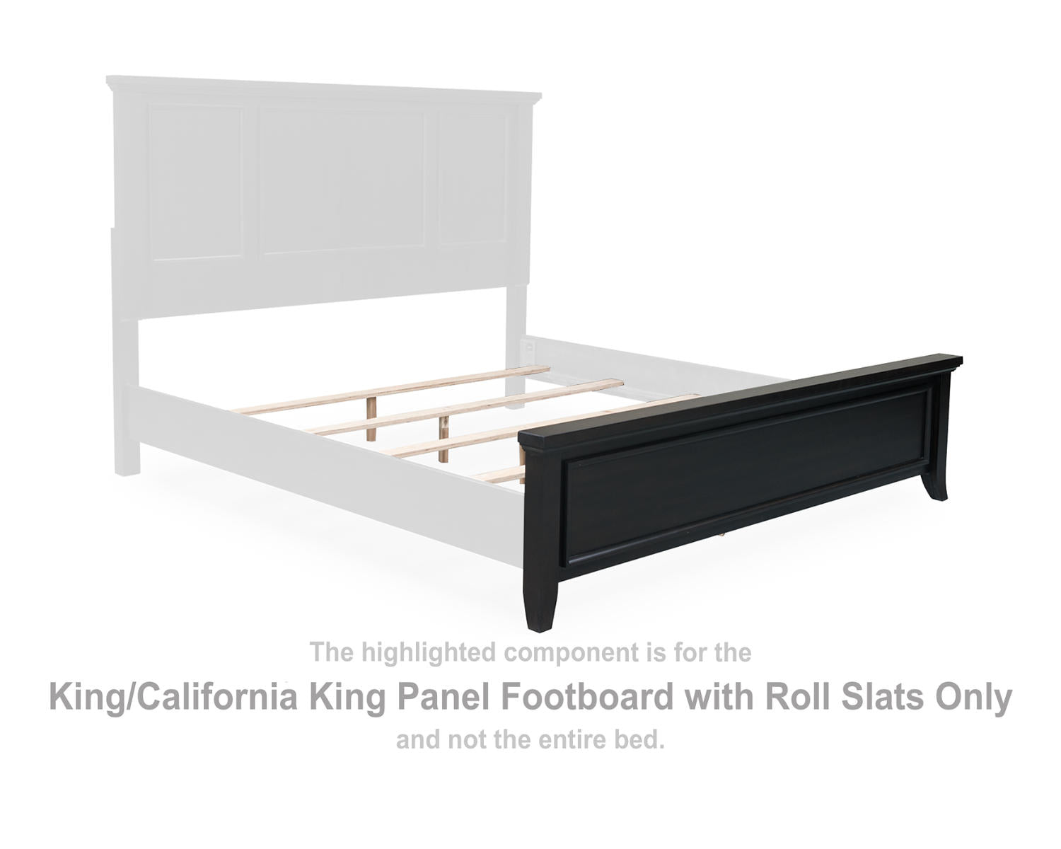 Bambori King/California King Panel Footboard with Roll Slats
