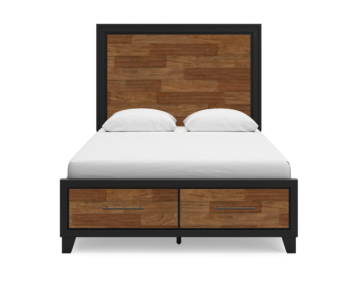 Cama Queen Kraeburn con almacenamiento y paneles