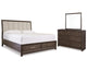 Cama King con almacenamiento, tocador y espejo Brueban