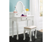 Kaslyn Vanity and Mirror with Stool