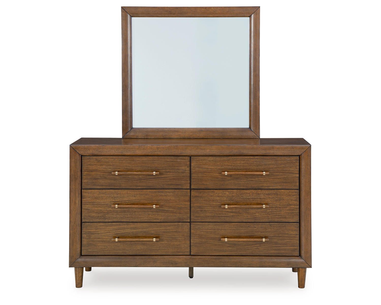 Lyncott Queen Upholstered Bed, Dresser, Mirror and Nightstand