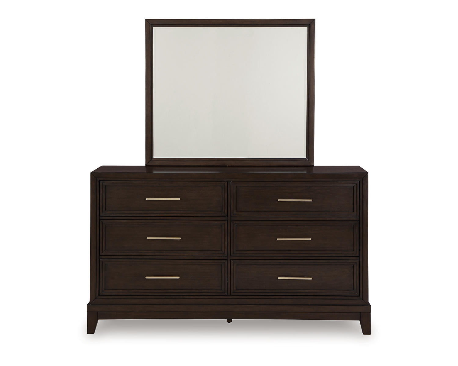 Neymorton King/California King Upholstered Panel Headboard, Dresser and Mirror