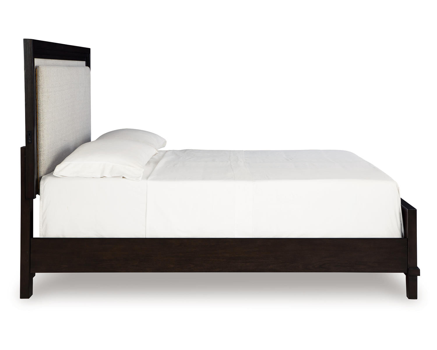 Neymorton Queen Upholstered Panel Bed, Dresser and Mirror