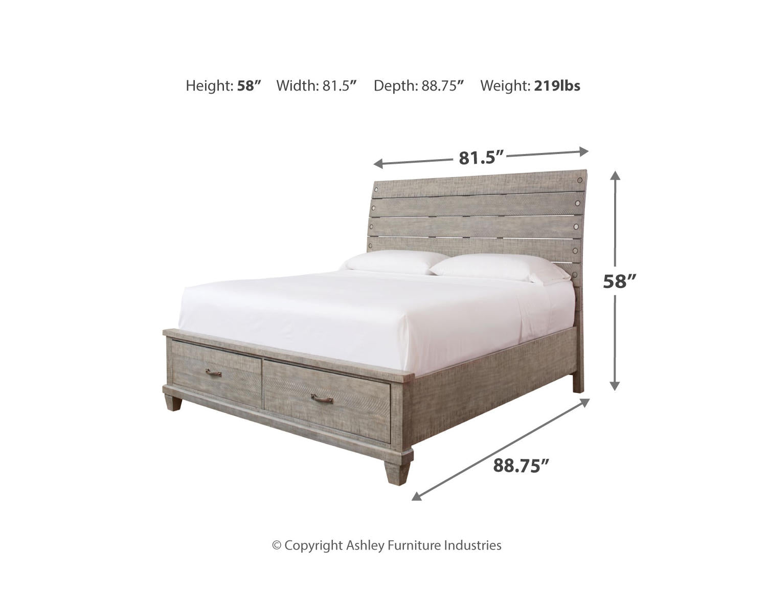 Naydell King Panel Bed with 2 Storage Drawers