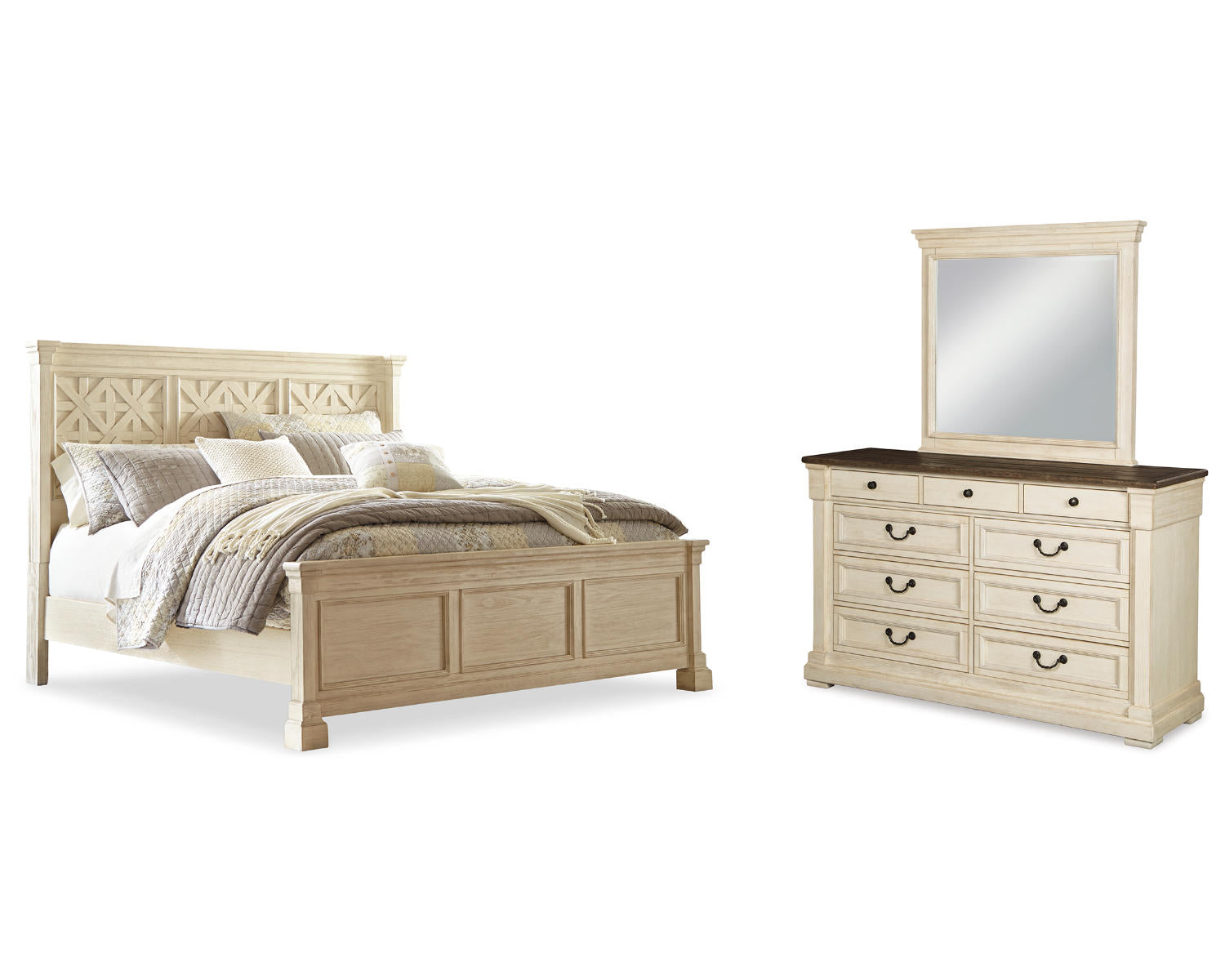 Bolanburg King Panel Bed, Dresser and Mirror
