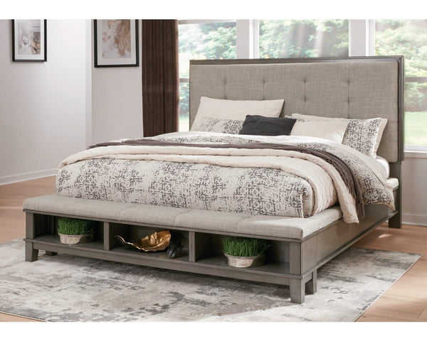 Cama Hallanden California King con paneles y almacenamiento