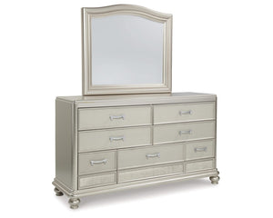 Coralayne Queen Upholstered Bed, Dresser, Mirror, Chest and Nightstand