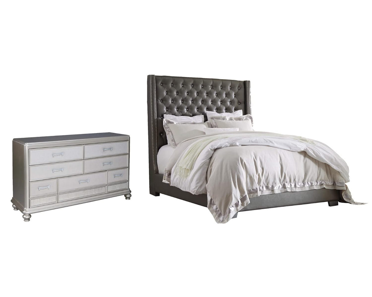 Cama Queen tapizada y cómoda Coralayne
