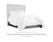 Coralayne Queen Upholstered Footboard with Rails