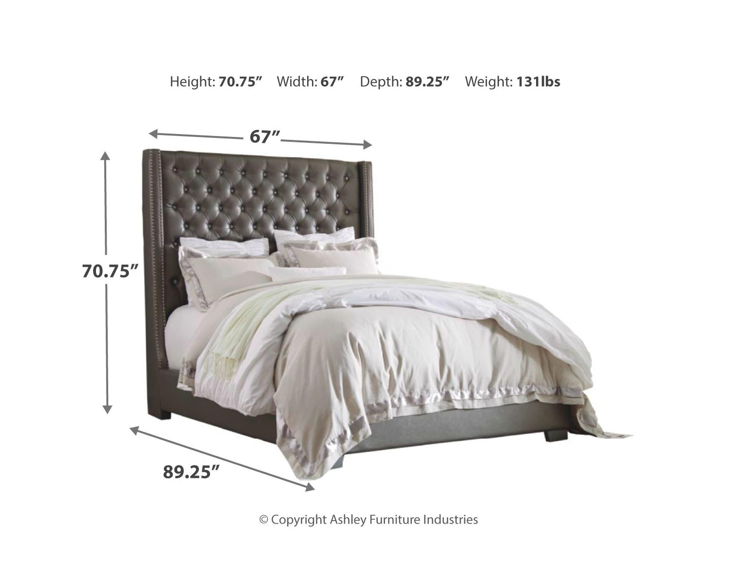Coralayne Queen Upholstered Bed and Dresser
