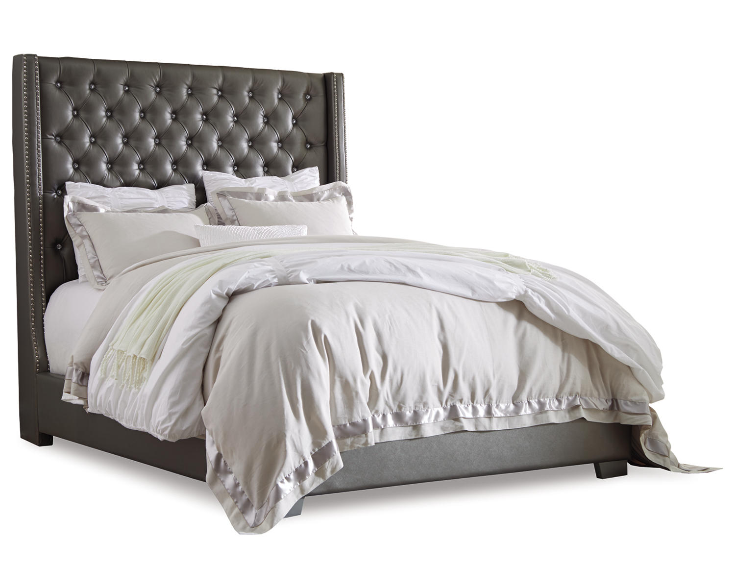 Coralayne Queen Upholstered Bed and Dresser