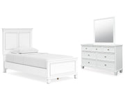 Fortman Twin Panel Bed, Dresser and Mirror