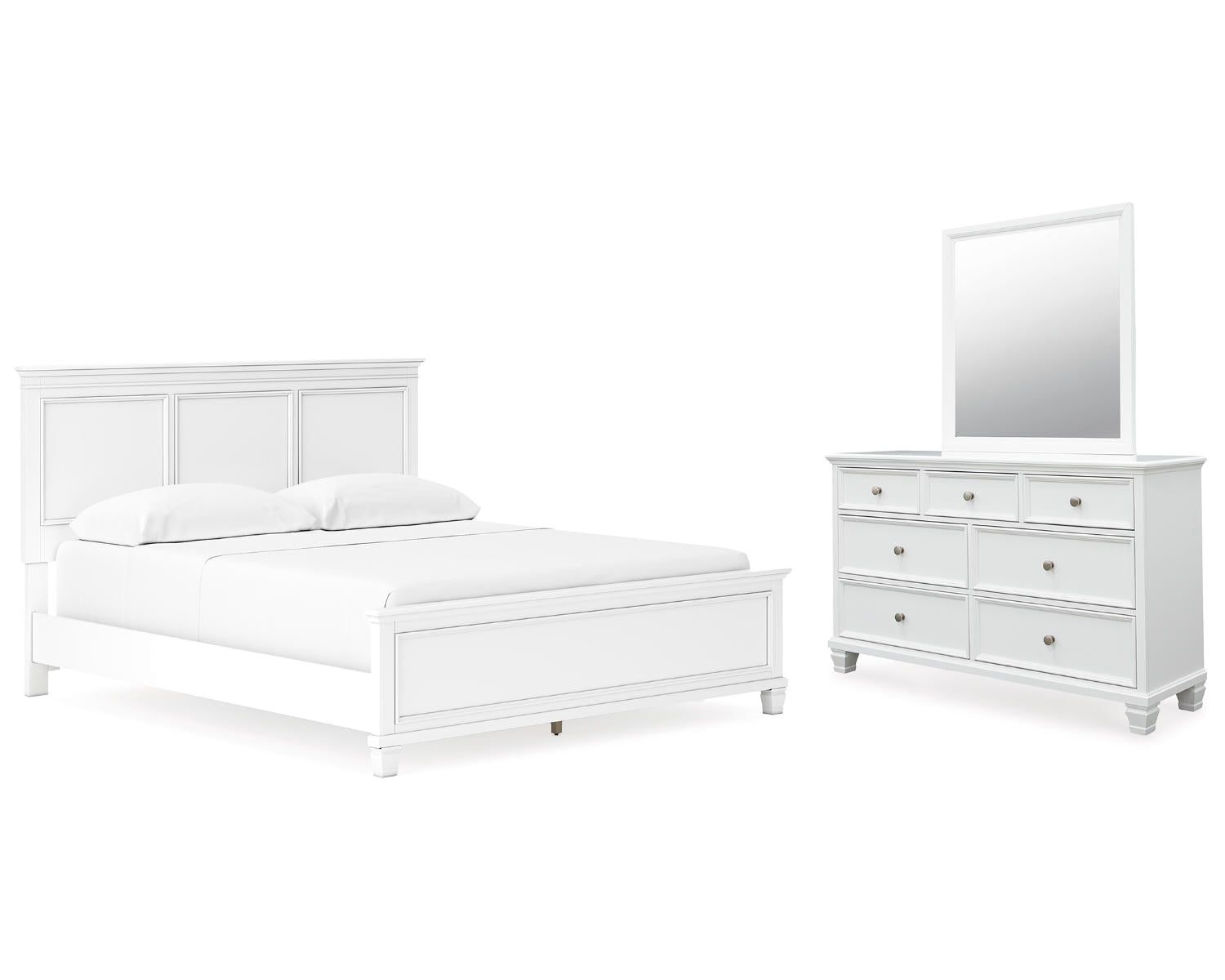 Fortman California King Panel Bed, Dresser and Mirror