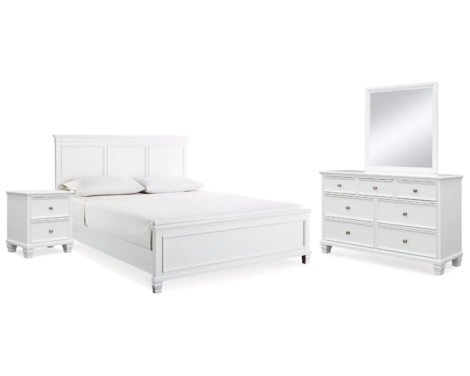 Fortman King Panel Bed, Dresser, Mirror and Nightstand