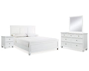 Fortman King Panel Bed, Dresser, Mirror and Nightstand