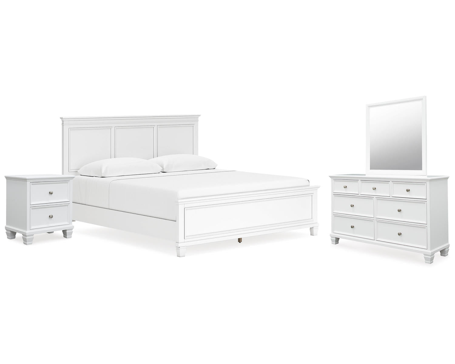 Fortman King Panel Bed, Dresser, Mirror and Nightstand