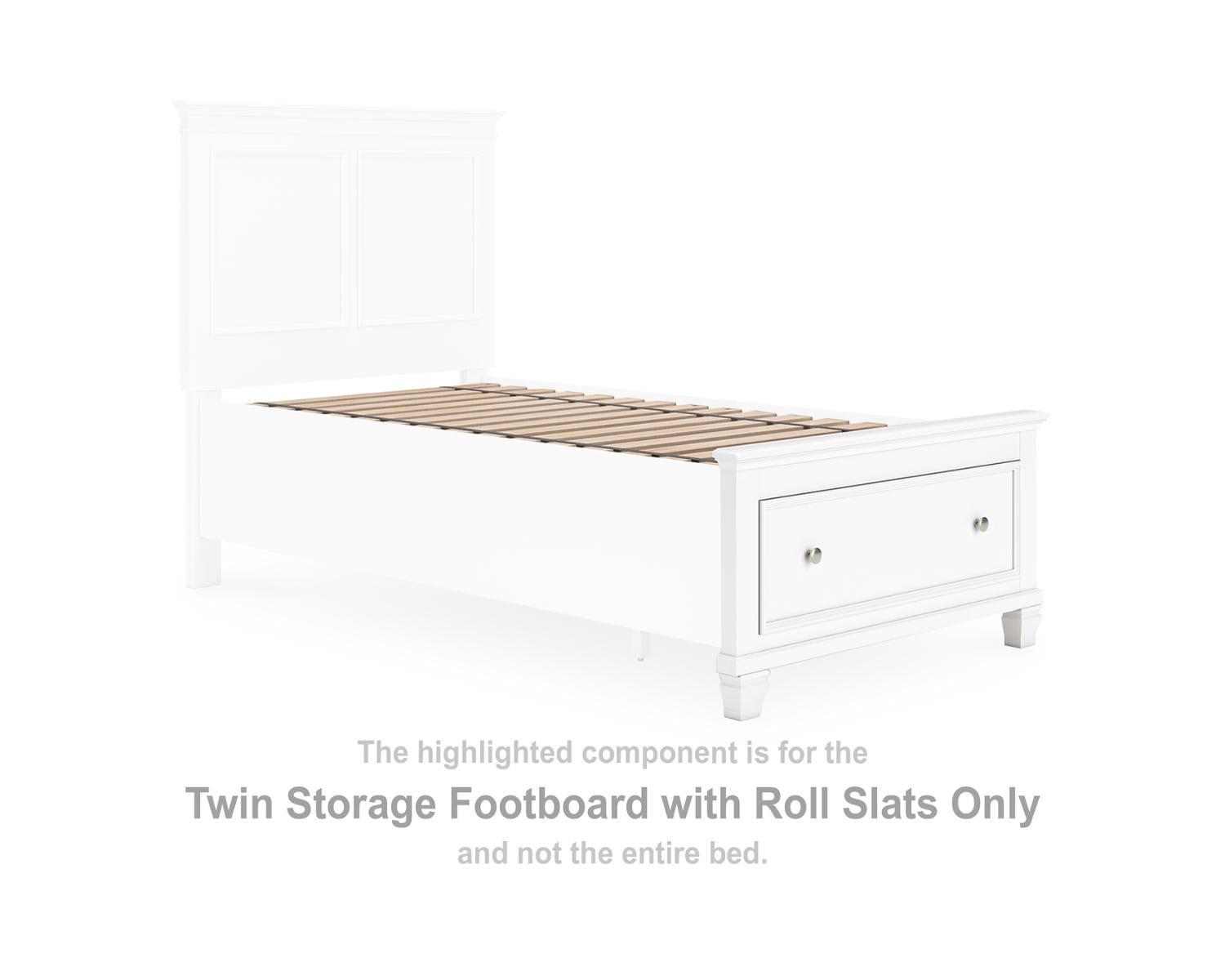 Fortman Twin Storage Footboard with Roll Slats