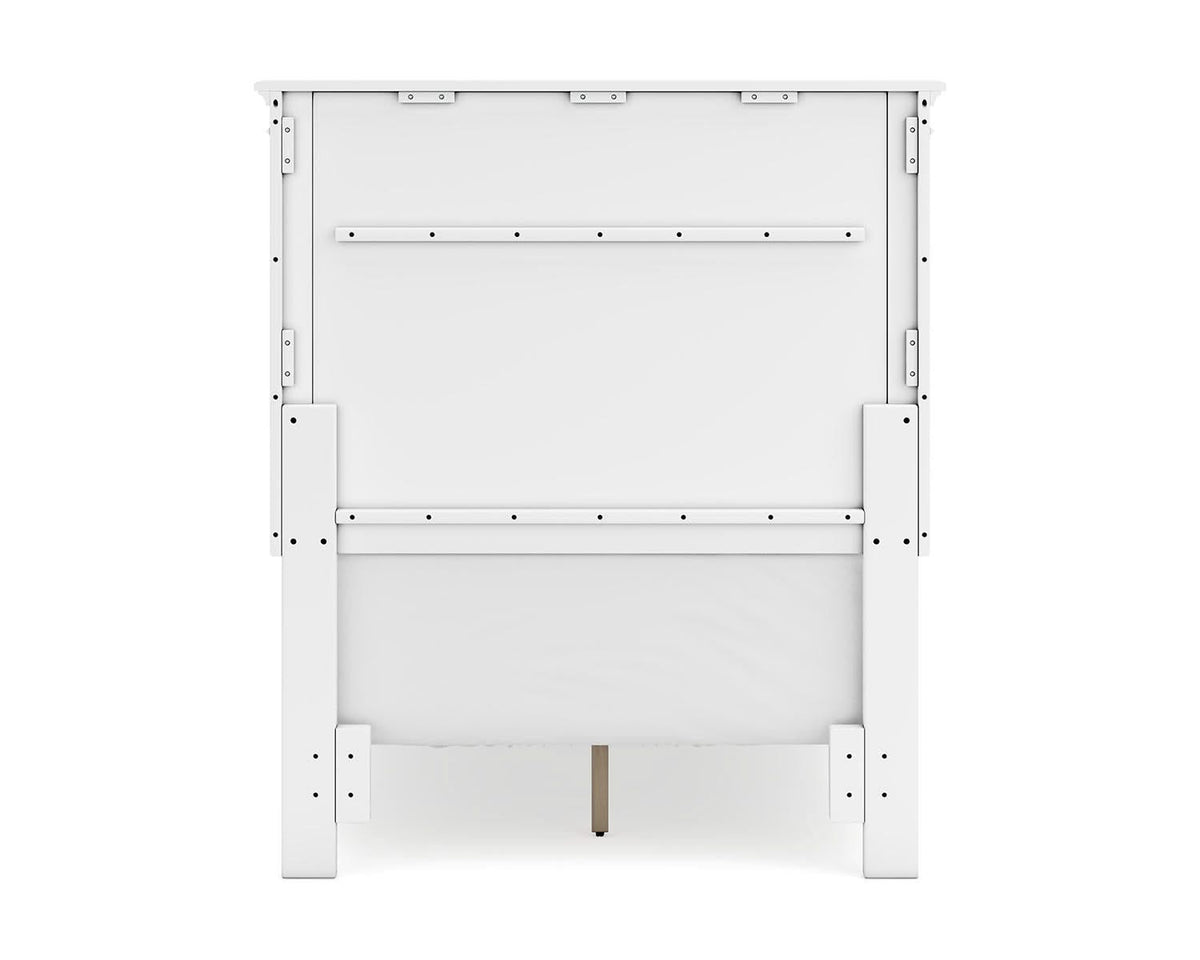 Cama doble Fortman con paneles, cómoda y espejo