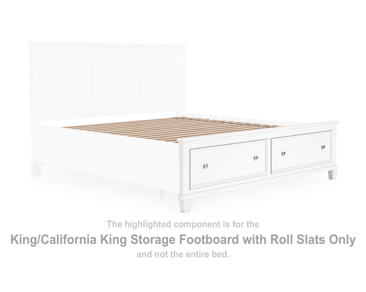 Fortman King/California King Storage Footboard with Roll Slats