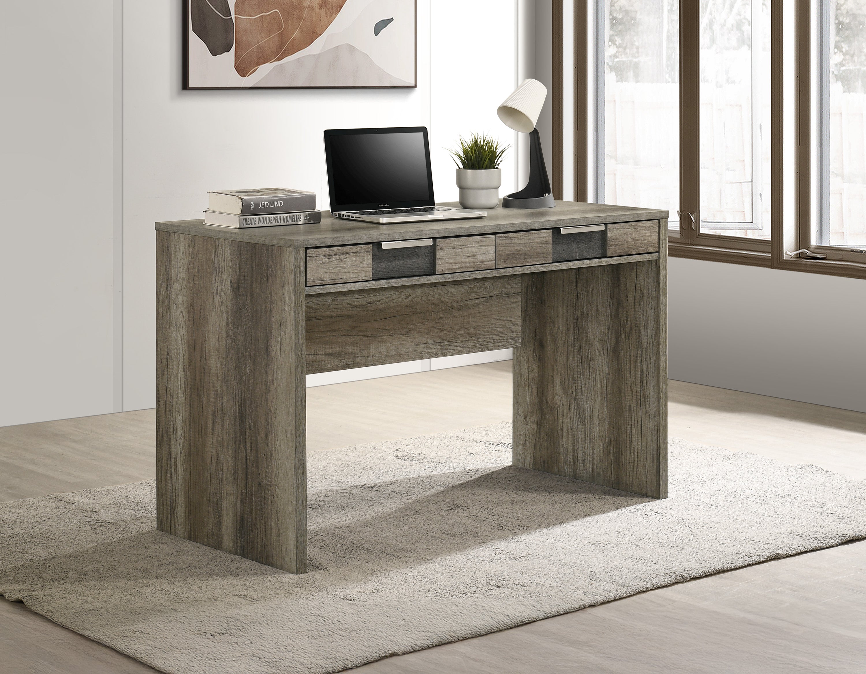 RANGLEY WRITING DESK-GREY/BROWN