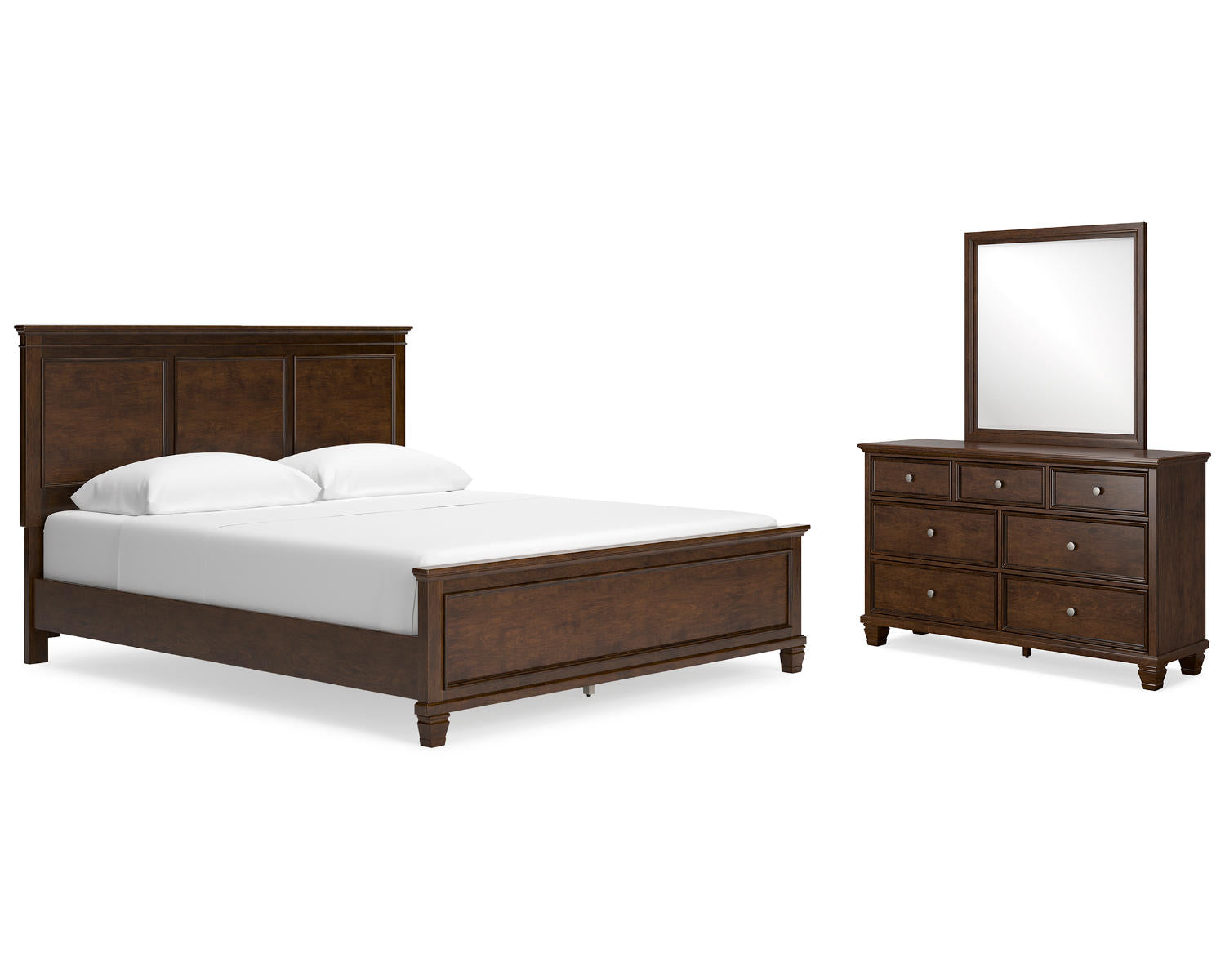 Danabrin California King Panel Bed, Dresser and Mirror