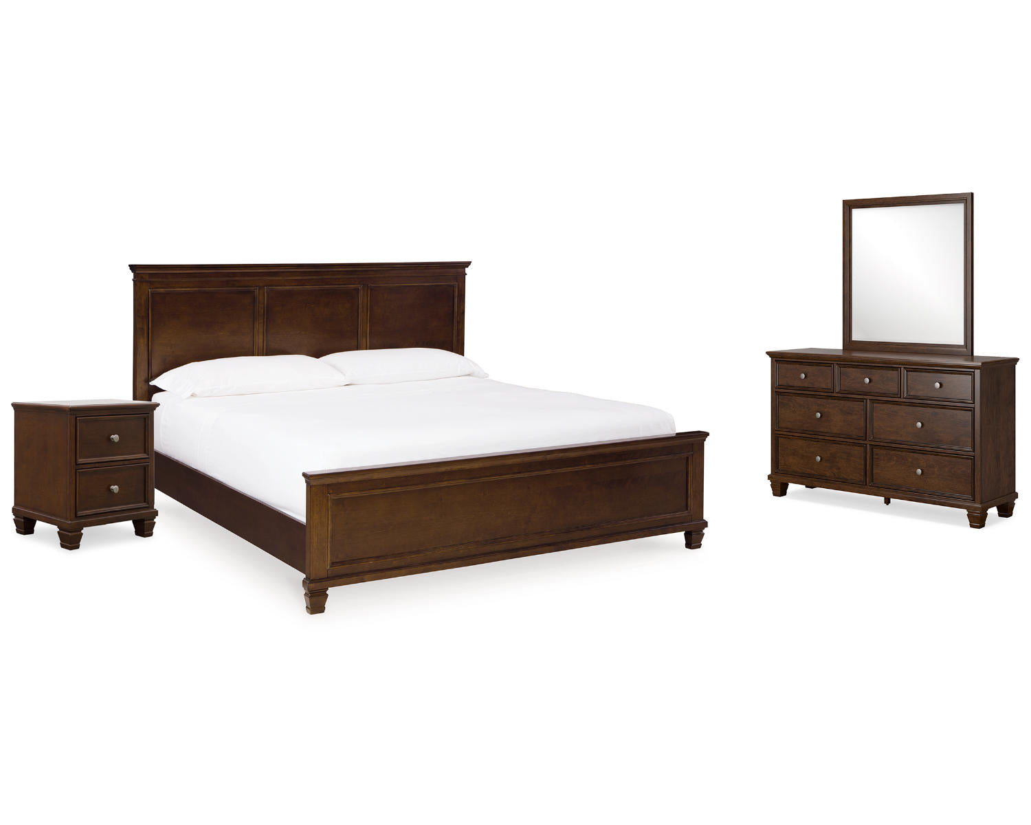 Danabrin King Panel Bed, Dresser, Mirror and Nightstand