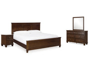 Danabrin King Panel Bed, Dresser, Mirror and Nightstand