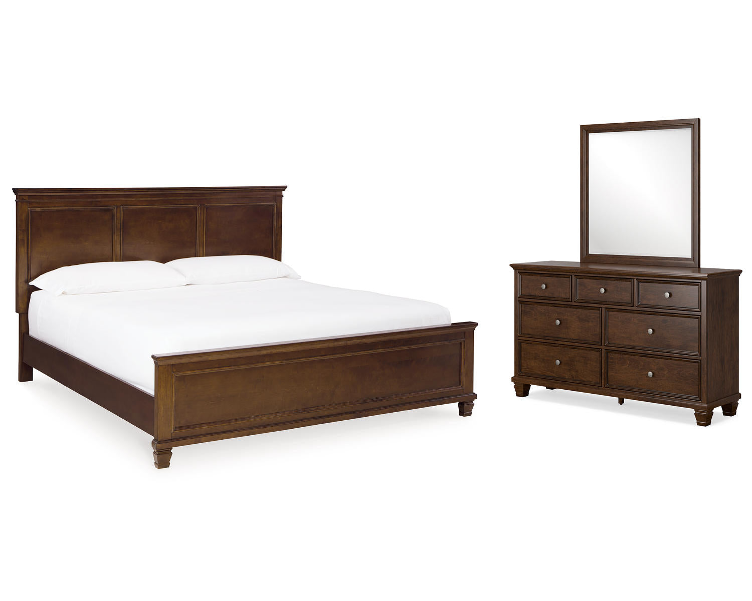 Danabrin King Panel Bed, Dresser and Mirror