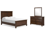 Cama completa con paneles, cómoda y espejo Danabrin