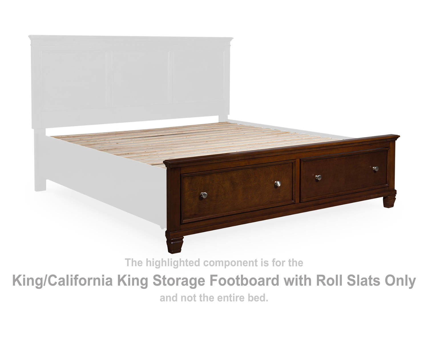 Danabrin King/California King Storage Footboard with Roll Slats