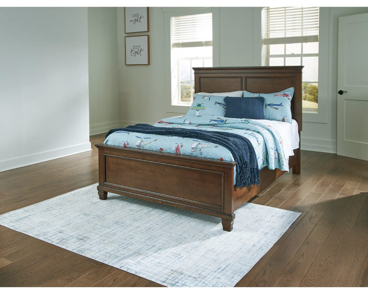 Cama completa con paneles, cómoda y espejo Danabrin
