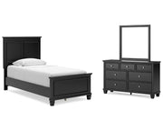 Lanolee Twin Panel Bed, Dresser and Mirror