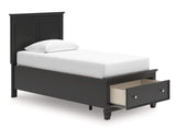 Cama doble con almacenamiento y paneles Lanolee