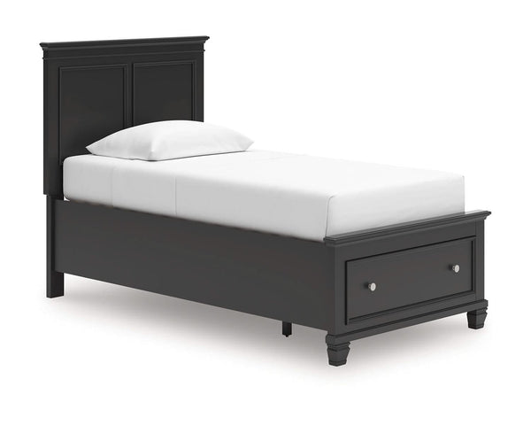 Cama doble con almacenamiento y paneles Lanolee