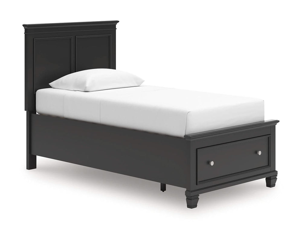Cama doble con almacenamiento y paneles Lanolee