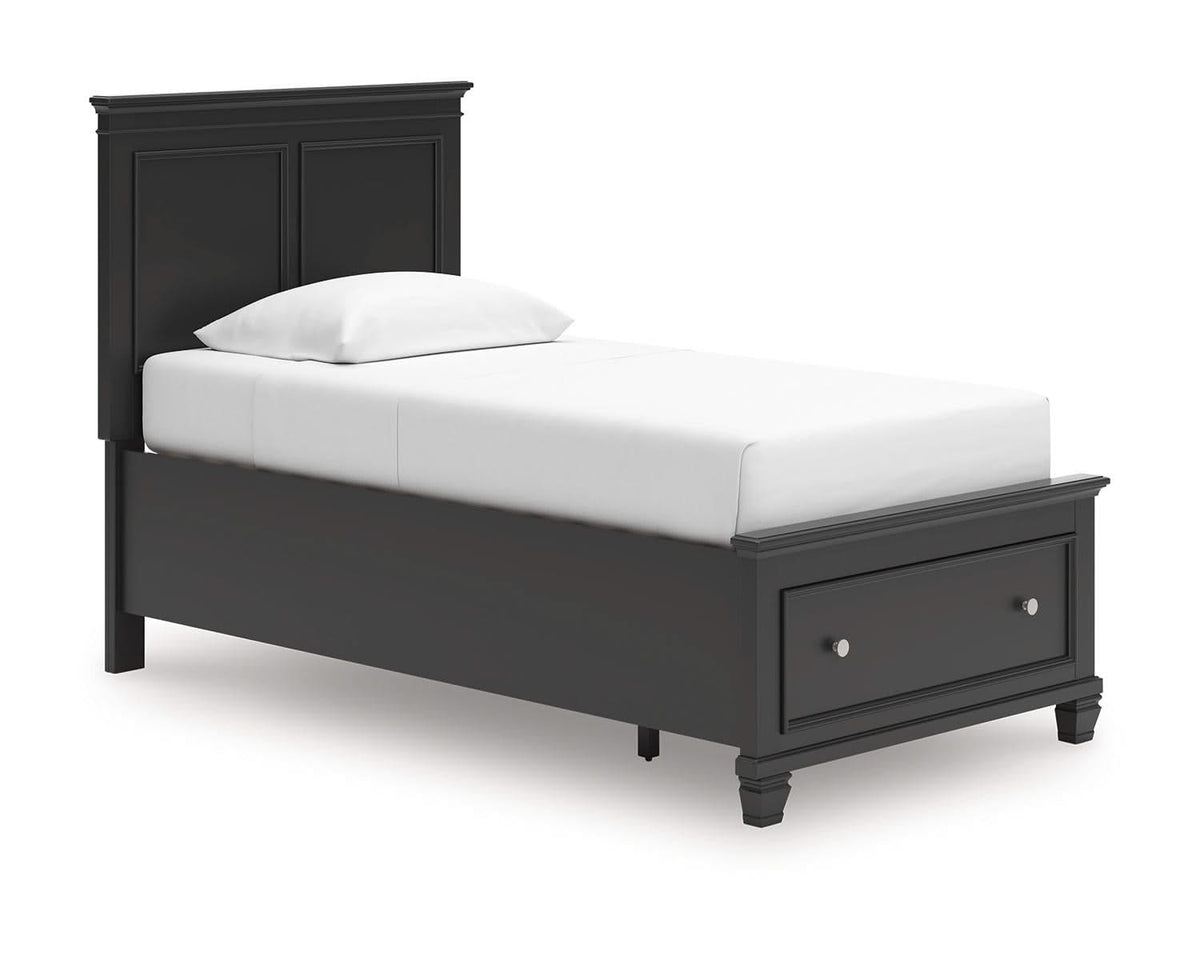 Cama doble con almacenamiento y paneles Lanolee