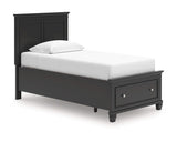Cama doble con almacenamiento y paneles Lanolee