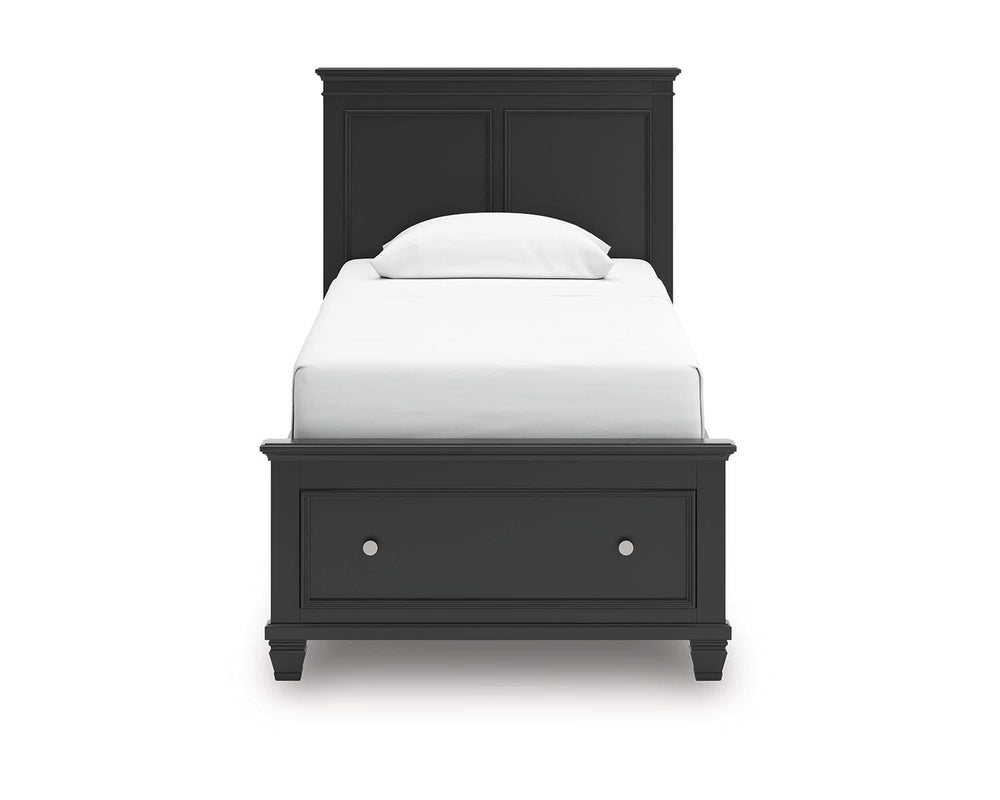 Cama doble con almacenamiento y paneles Lanolee