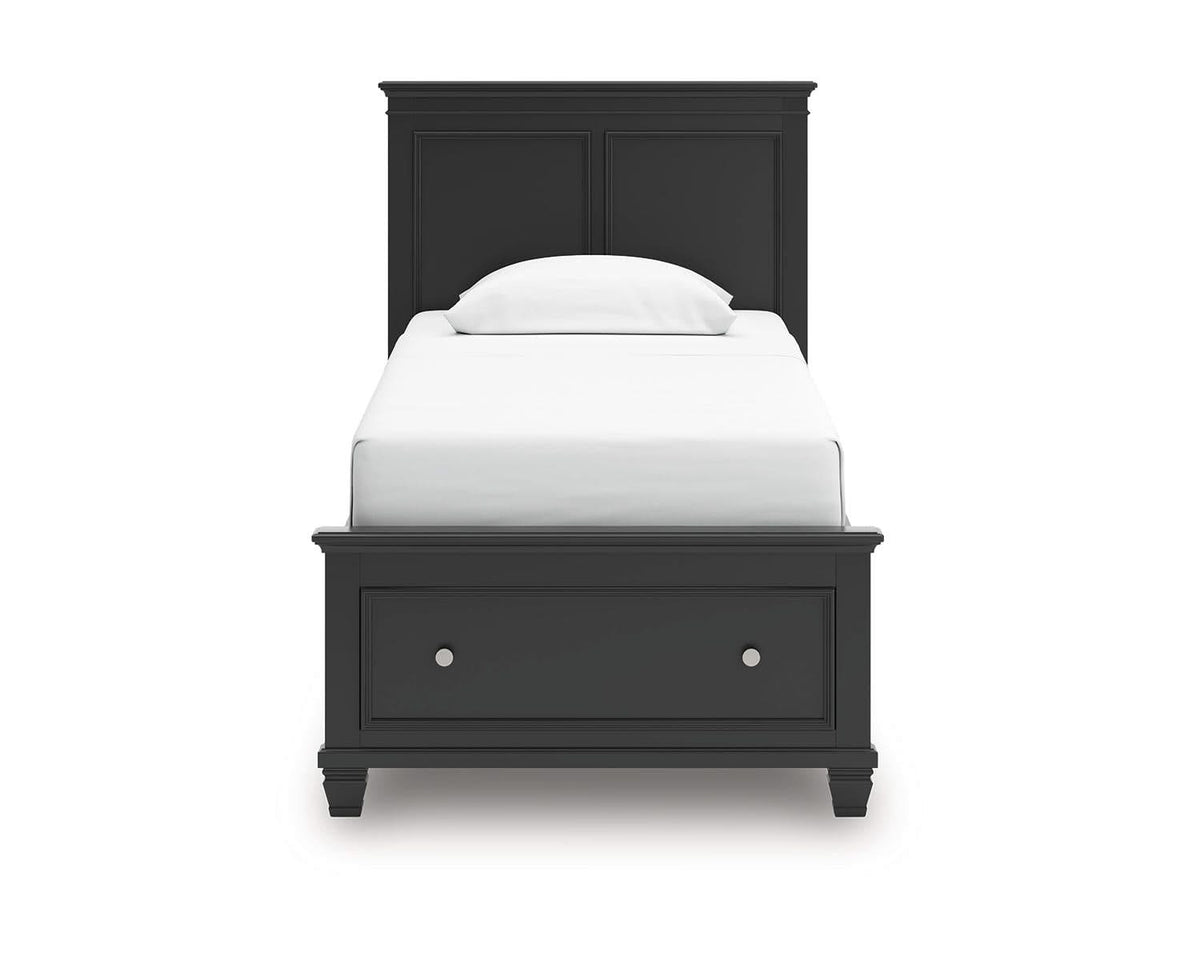 Cama doble con almacenamiento y paneles Lanolee