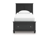 Cama doble con almacenamiento y paneles Lanolee