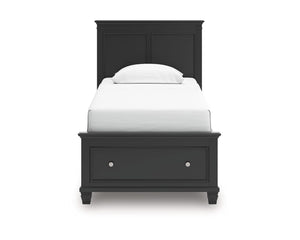 Cama doble con almacenamiento y paneles Lanolee