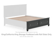 Lanolee King/California King Storage Footboard with Roll Slats