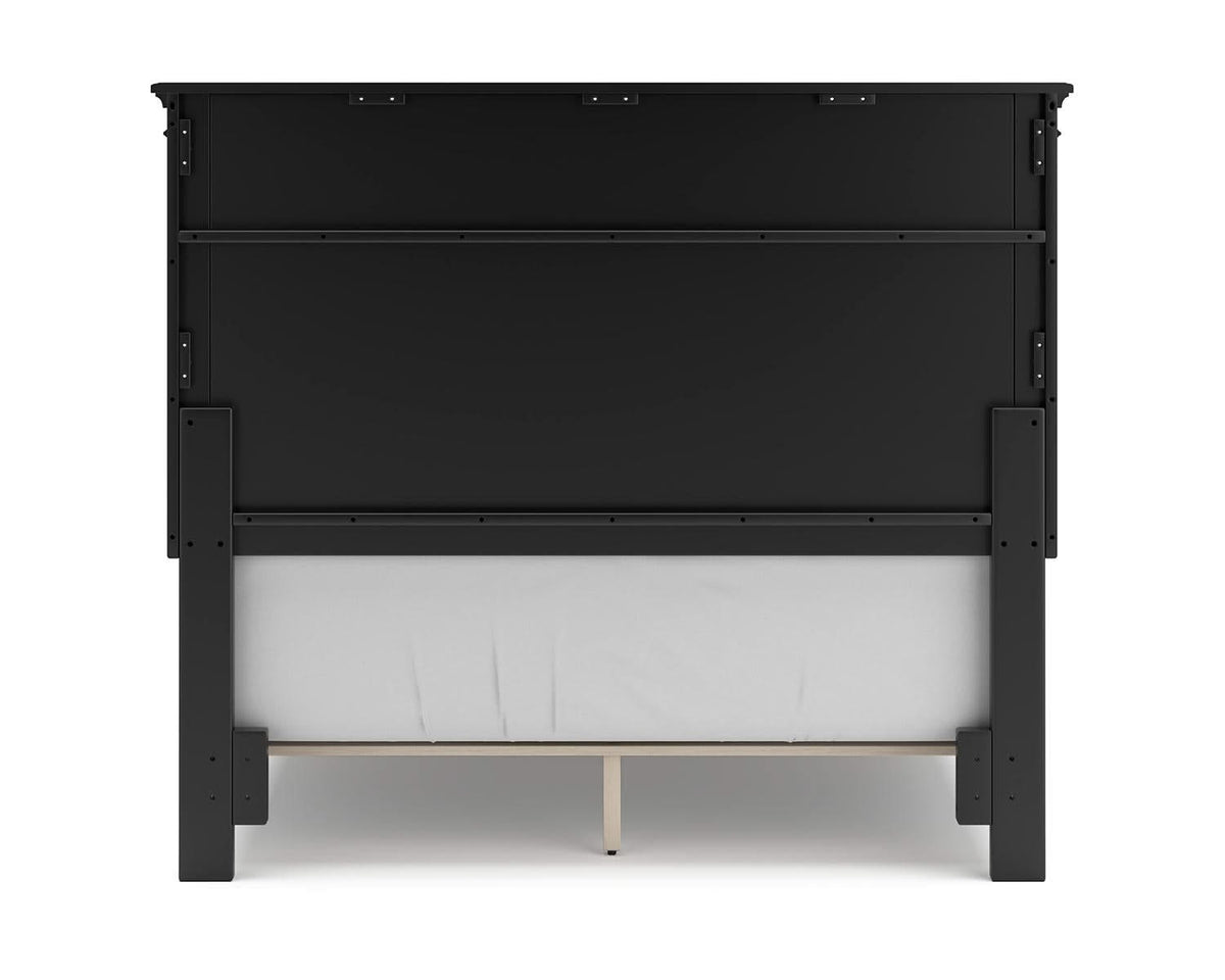 Cama de panel completo Lanolee, tocador y espejo