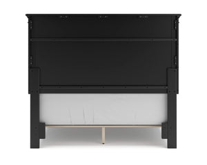 Cama de panel completo Lanolee, tocador y espejo
